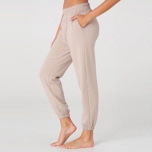 Pantalons de sudor ajustats de cotó Spandex amb logotip personalitzat Joggers de cintura elàstica per a dones