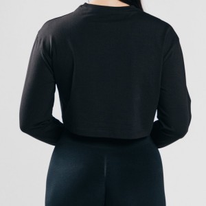 Wholesale Polyester Spandex Custom Sports Long Sleeve Women Gym Crop Plain T shirts