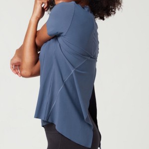 جدید وارد شده با کیفیت بالا تمرین ورزشی با پشت باز پیراهن خالی تی شرت سفارشی چاپ شده برای زنان