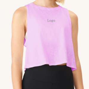 Visokokakovostne raztegljive majice z nizkim izrezom za roke za poletne telovadnice brez rokavov Logotip po meri za ženske