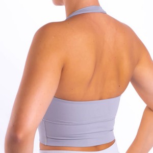 China Factory Custom Sexy Back Halterneck Push Up Yoga Sports Bra ქალებისთვის