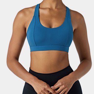 Женский четырехсторонний эластичный нейлон с логотипом Y-Back Strap Yoga Sports Bra для женщин