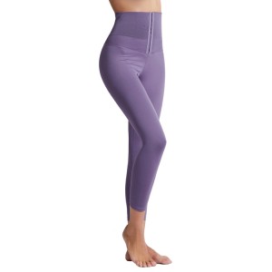 ຂາຍສົ່ງກິລາອອກກໍາລັງກາຍແມ່ຍິງ Gym Tights High Waistband Corset Yoga Pants With Pocket