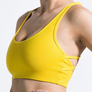 Borong Breathable Sexy Cross Back High Support Sports Yoga Bra Percetakan Tersuai Untuk Wanita