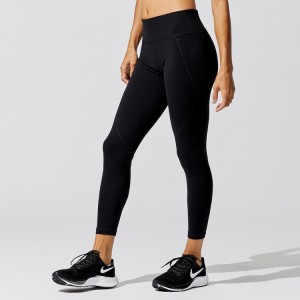 Hot Sell Åndbar polyester Højtalje Womens Workout Compression Leggings med lommer