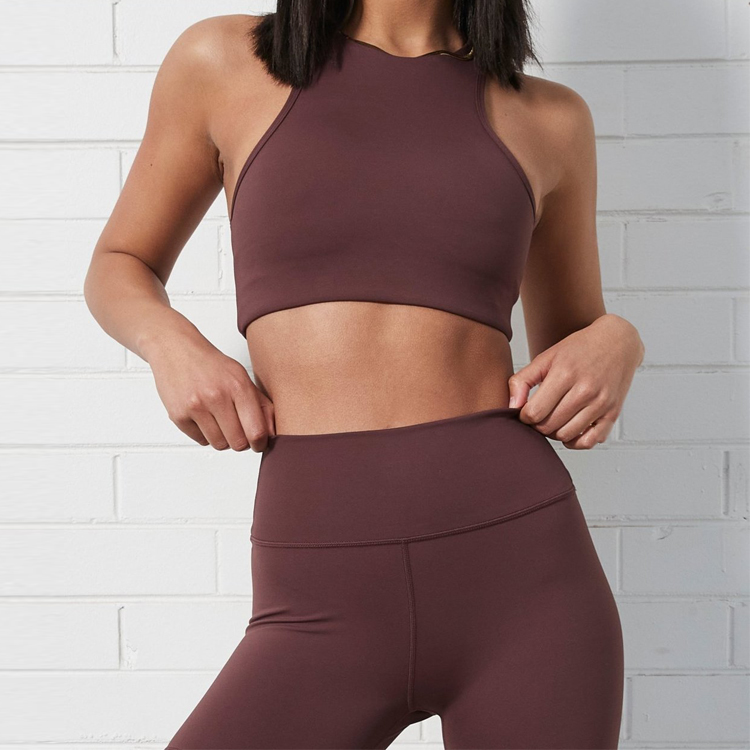 Fabricante de shorts de compressão - OEM Gym Apparels Custom Logo Design Workout Conjunto de sutiã de ioga de cintura alta para mulheres - AIKA