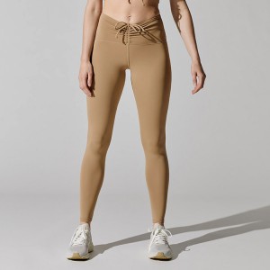 Pantalones de encargo de las polainas de la yoga de las mujeres de las medias del gimnasio de la pretina del ajuste amistoso de Eco