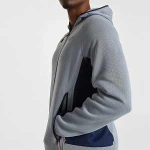 Visokokvalitetna veleprodajna Privatna robna marka Vjetrootporna kontrastna flis zimska jakna s patentnim zatvaračem za muškarce Sportska odjeća