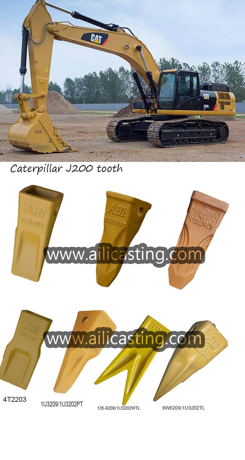 Aili バケット歯メーカーは Carterpiliar J200 バケット歯 1U3202 1U3202RC 1U3202RCX をサポートしています