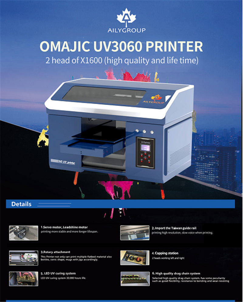 Folheto da impressora UV3060 2 peças X1600 UV