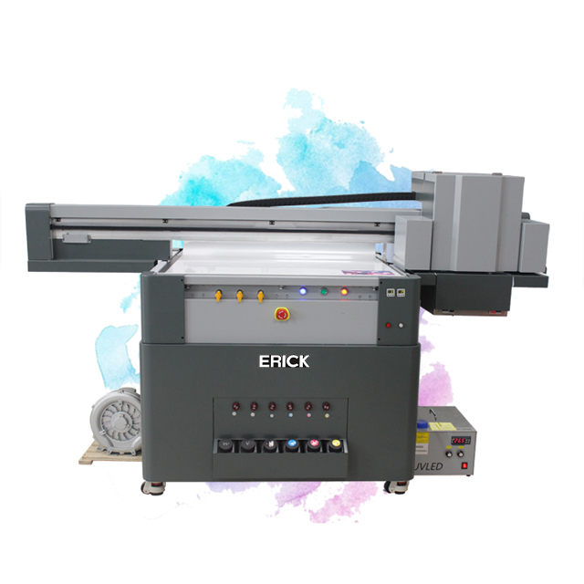 Printer UV me shtrat të sheshtë 60*90 cm Dixhital me bojë prej qelqi me dru Lëkure Printer Uv Printer UV me kokë printimi