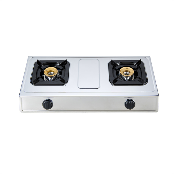 Cuisinières à gaz appareils de cuisine à usage domestique couvercle en laiton à double brûleur haute efficacité