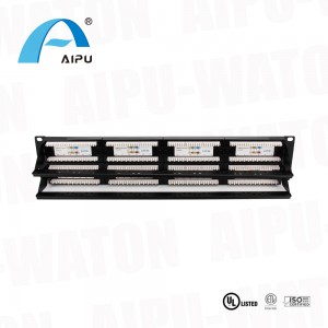 Cat5E UTP 48 Port Tooless Patch Panel Bakeng sa Network Cabling