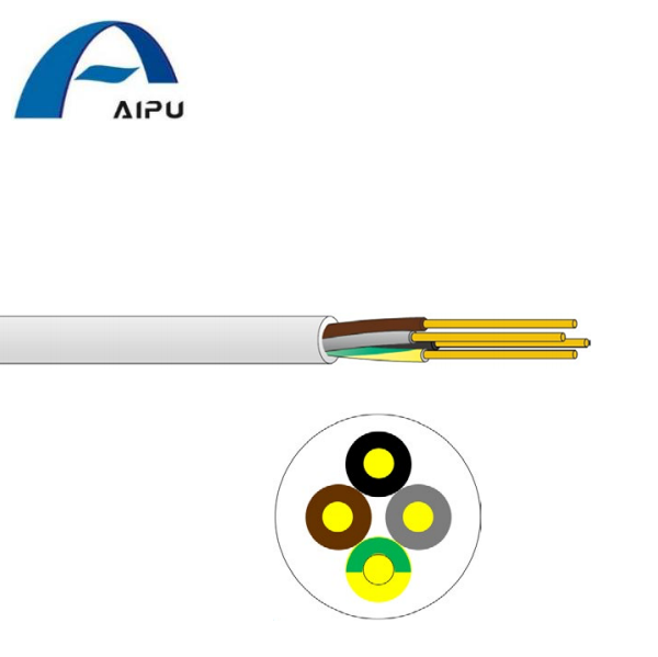 Aipu 309Y si BS6500 Alawọ ewe/Yellow, Brown, Black Grey & Blue 4 Cores Industrial Cable Light Waya