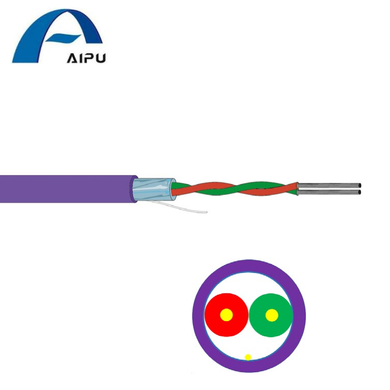 Aipu Foundation Fieldbus Idatzi kable bat 2 nukleo kolore morea Automatizazioa Industria Kontroleko kablea