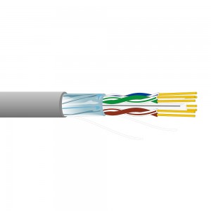 Кабели алоқаи Cat6A LAN кабели F/UTP 4 ҷуфт кабели Ethernet кабели сахти сими сигнали 305м
