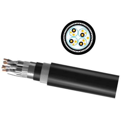 RE-2X(st)HSWAH Fleksibelt kabel PiMF-par Individuelt afskærmet LSZH-kappe XLPE-isolering