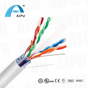 የውጪ አውቶሜሽን መቆጣጠሪያ ገመድ ሲግናል ኬብል Cat6 ECA Lan Cable F/UTP 4 ጥንድ የኤተርኔት ገመድ ጠንካራ ገመድ 305ሜ ለኮምፒዩተር ሲስተም