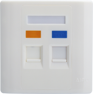 Us Type Dual Outlet 120*80mm Faceplate/Wall Plate Keystone Type Connect Cat.3/Cat5e/CAT6/Cat.6A කේබල්