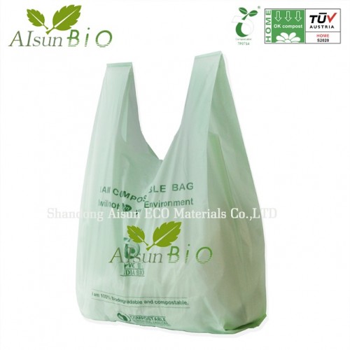 Bolsas compostables de polietileno verde de maicena