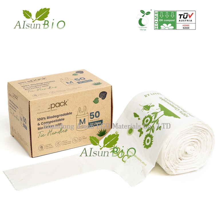 Arto-almidoia zabor poltsa konpostagarriak %100 biodegradagarriak Zabor poltsak Irudi aipagarria