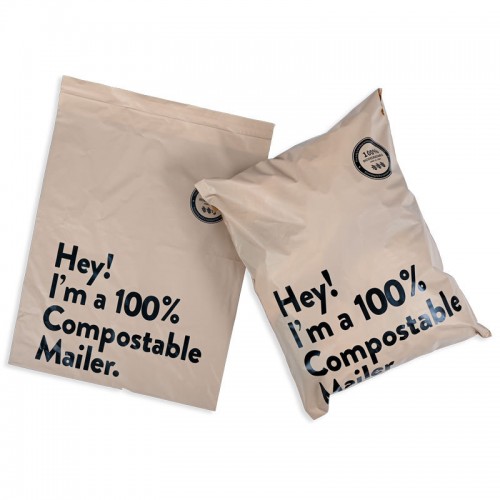 Bolsas de correo personalizadas 100% compostables bolsas de almidón de maíz