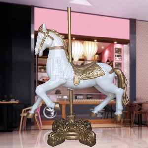 ពណ៌ផ្កាឈូកបង្វិល fiberglass Unicorn