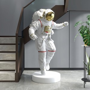 Escultura de astronauta de tamaño personalizado de fibra de vidrio