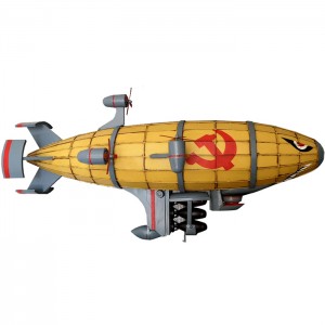 Dzelzs retro liels industriālā stila kulons Red Alert Kirov blimp model-M