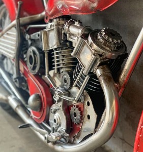 Retro industriālā stila punk stila motocikla metāla dzelzs rotājumi pie sienas
