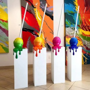 Escultura de fibra de vidrio Lollipop de tamaño personalizado