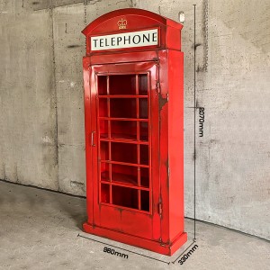 Besi logam gaya industri retro Eropah London gerai telefon kabinet simpanan hiasan rumah
