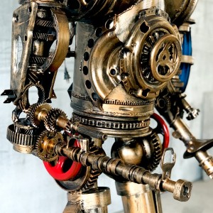 Model robot logam kreatif hiasan restoran bar gaya industri vintaj