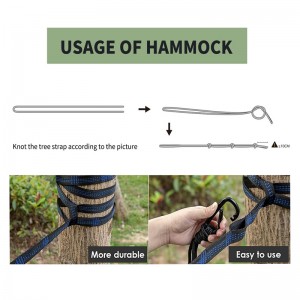 Hammock - 2 درختوں کے لٹکنے والے پٹے کے ساتھ