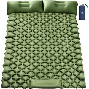 Inflatable Camping Pad Ultralight 2 Person with Pillows