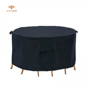 420D Оксфардская тканіна на адкрытым паветры воданепранікальны сонцаахоўны крэм круглы чахол на стол