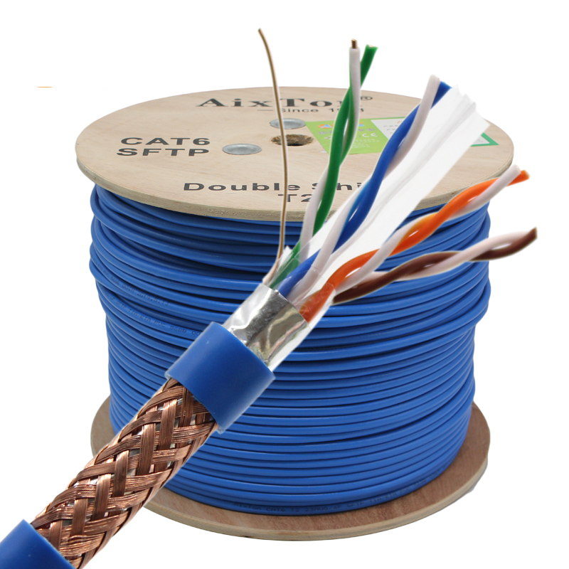 Cables de Lan de la chaqueta Cat6 de LSZH Cable de red Ethernet SFTP 23awg 24awg