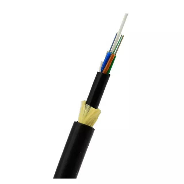 Cable de fribra optica para exteriores G652D ADSS 1KM SM 12 24 48 144 Core 100m 200m Span