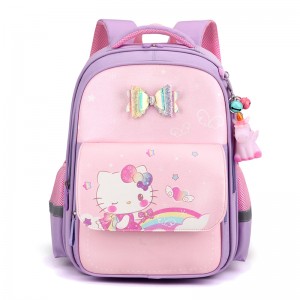 Cartoon KT Cat Backpack Kindergarten Malaking kapasidad na Backpack XY6741