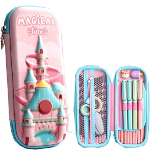 Cute Unicorn Doble-layer Pencil Bag Para sa Primary School Girls ZSL179