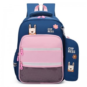 სტუდენტური სკოლის ჩანთა გოგონას კონტრასტული ფერის ზურგჩანთა მულტფილმი საყვარელი ბიჭისა და გოგოს ზურგჩანთა ZSL200