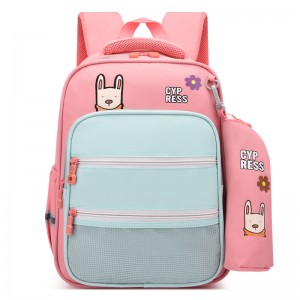 Μαθητική τσάντα πλάτης για κορίτσι με αντίθεση χρώματος Σακίδιο πλάτης κινουμένων σχεδίων Χαριτωμένο αγόρι και κορίτσι ZSL200