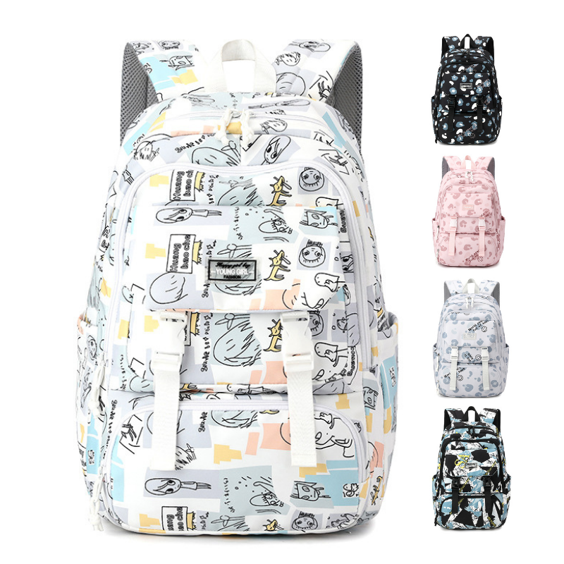 30L High School Canvas Backpack Travel Trolley Bag Para sa Mga Libro sa Opisina sa Laptop