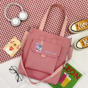 Cute Canvas One-shoulder Messenger Student Backpack Dako nga kapasidad nga Portable ZSL135