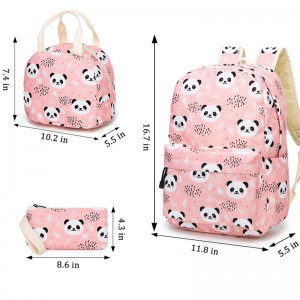 Panda Tri Darn Bag Ysgol Pryd Bag Bag Pensil XY12455702