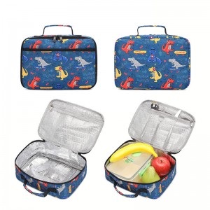 Водоустойчива ученическа чанта и чанта за обяд с принт на динозаври за ученици от началното училище