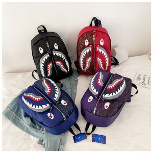 Köpekbalığı okul çantası kişilik grafiti moda öğrenci sırt çantası XY6723