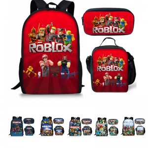 ກະເປົານັກຮຽນ Lunch Bag Pencil Bag Roblox Printed Backpack Set three-piece ZSL189