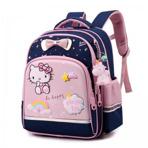 Kitty Kitty Backpack Ji Bo Keçên Pêşdibistanê Trolley School Daily Bag
