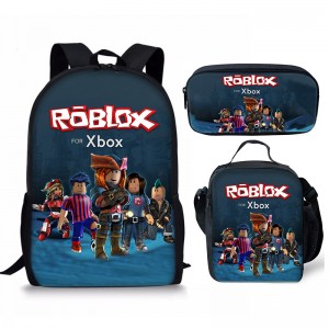 Borsa Studente Lunch Bag Pencil Bag Roblox Printed Backpack Set di trè pezzi ZSL189